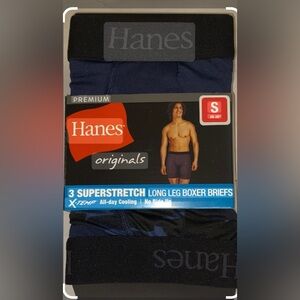 Hanes Men's Superstretch Long Leg Boxer Briefs - Black and Blue